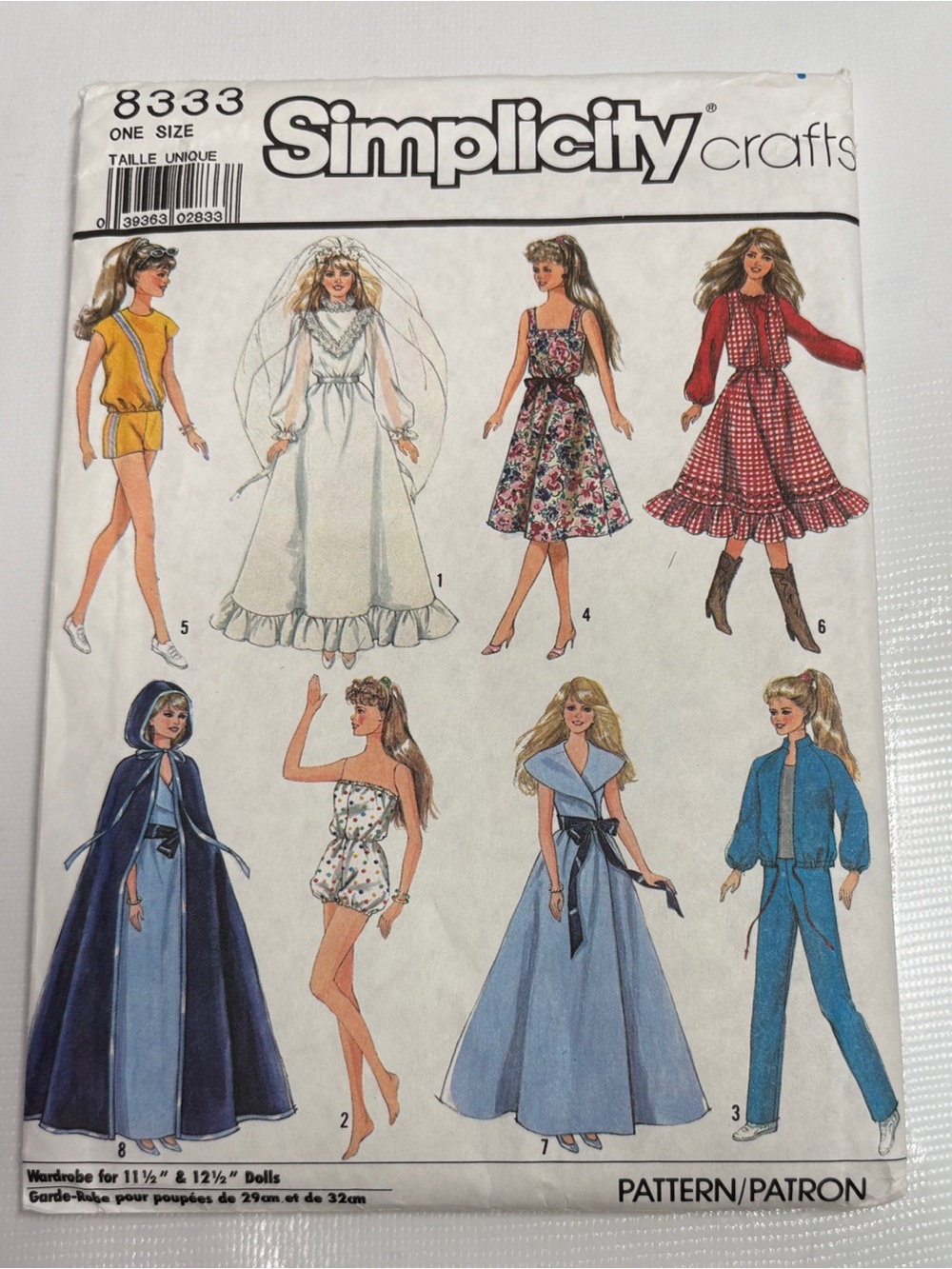 Vintage Simplicity Wardrobe Sewing Pattern for 11" Dolls